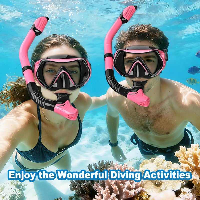 SOLAVA Snorkeling Gear for Adults, Snorkel Set Scuba Diving mask Dry-Top, Adult Swimming Goggles with Nose Cover, HD Tempered Glass Panoramic Anti-Leak Anti-Fog - Image 3